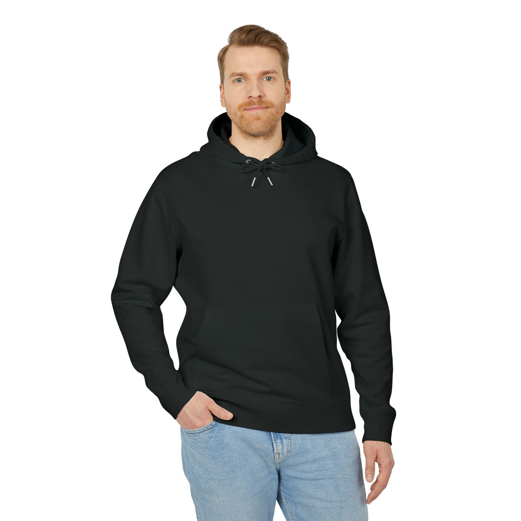 Quantum entanglement hoodie product shot, EigenMode physics apparel, organic cotton unisex