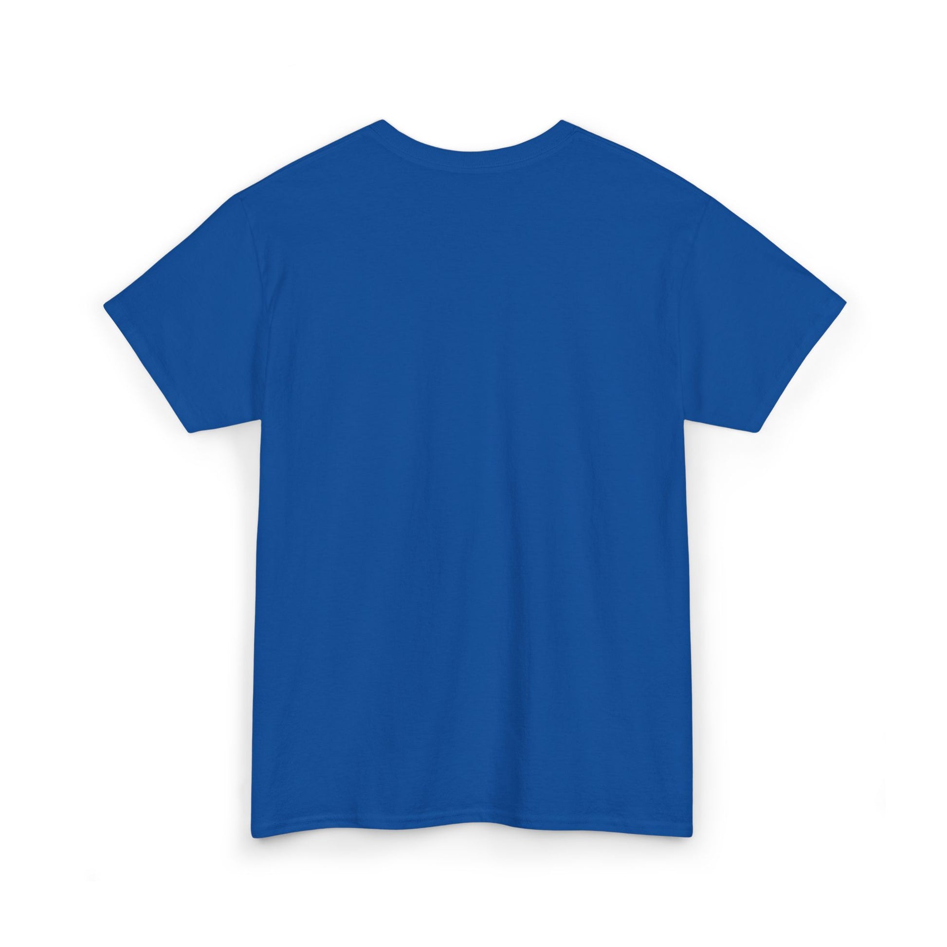 Back view premium modern bluet-shirt, white background
