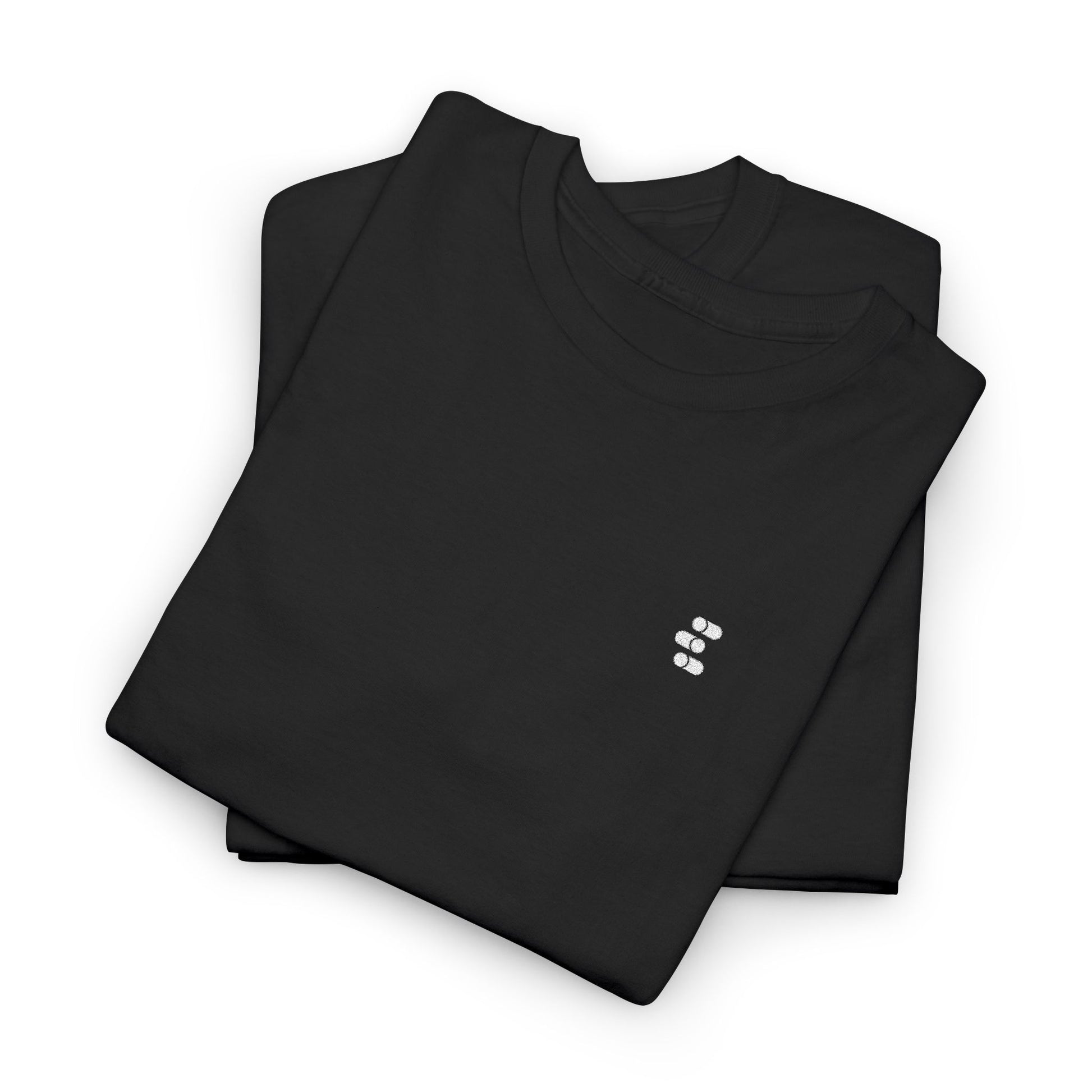 Folded EigenMode embroidered logo black T-shirt, premium modern quantum physics clothing